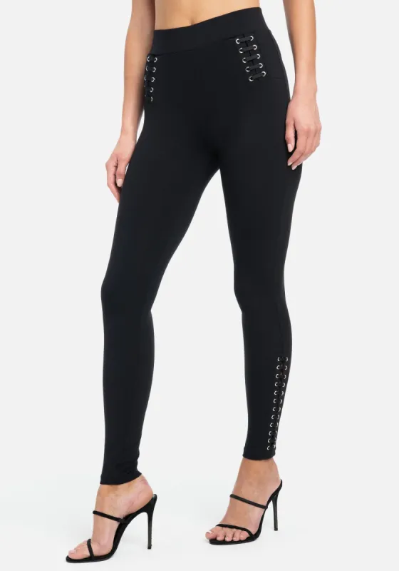 Hook and Eye Detail Leggings sold by Bebe