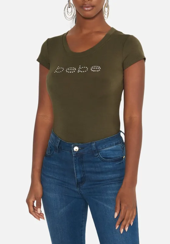 Crystal Logo Short Sleeve Tee sold by Bebe