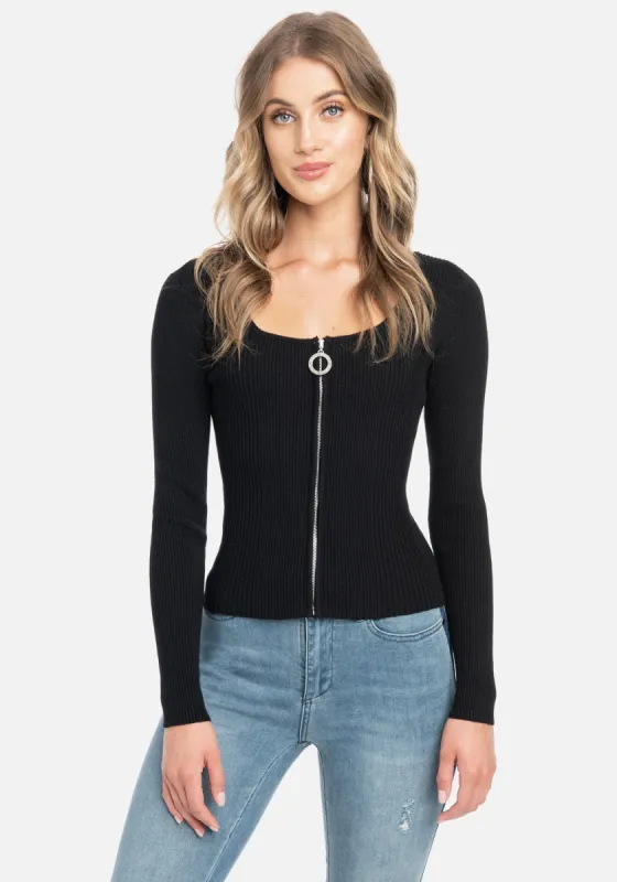 Long Sleeve Zipper Pull Sweater sold by Bebe