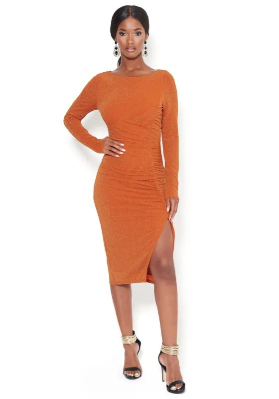 Metallic Sweater Dress sold by Bebe