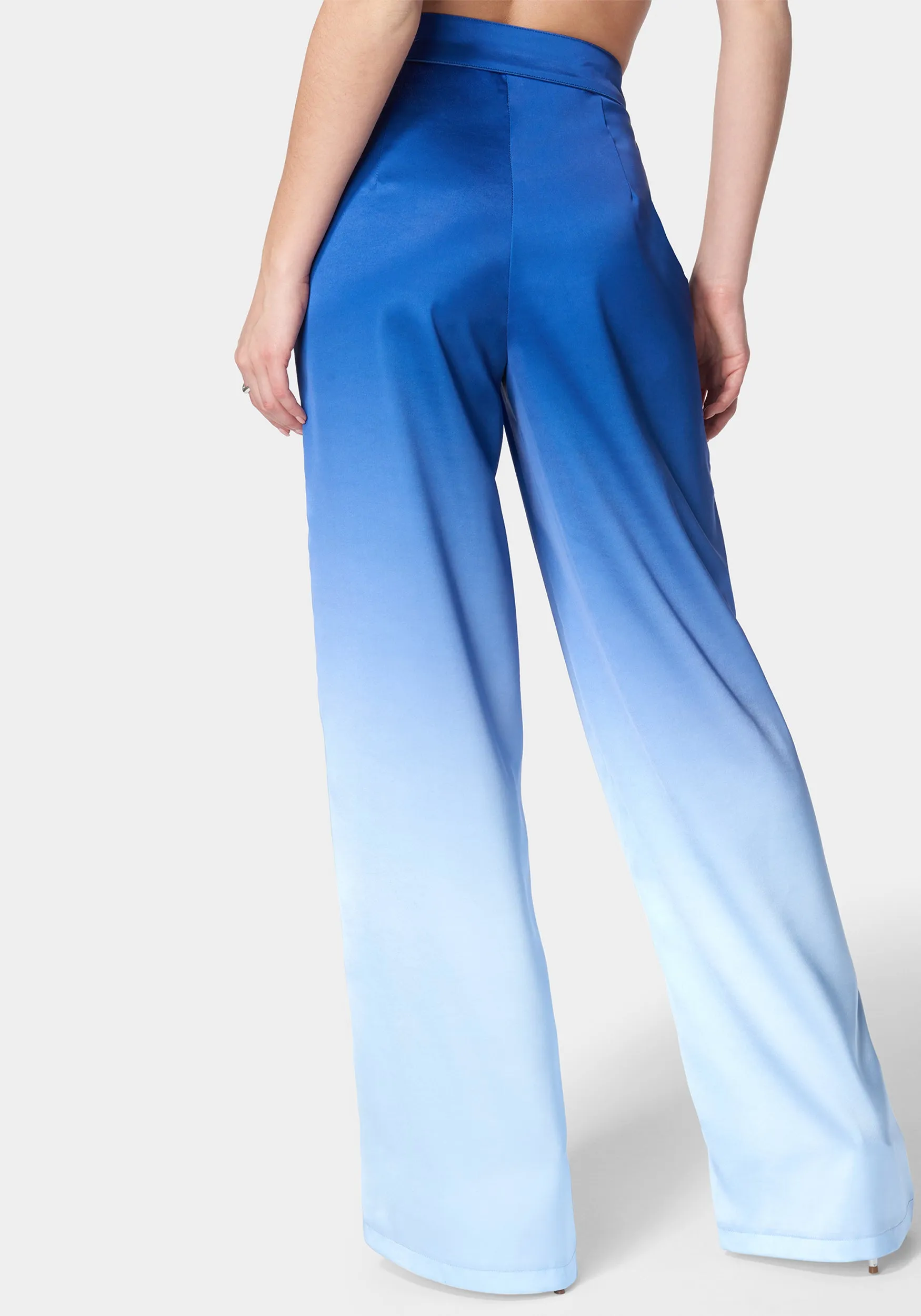 Ombre Satin High Waist Belted Palazzo Pant sold by Bebe product image thumbnail 4