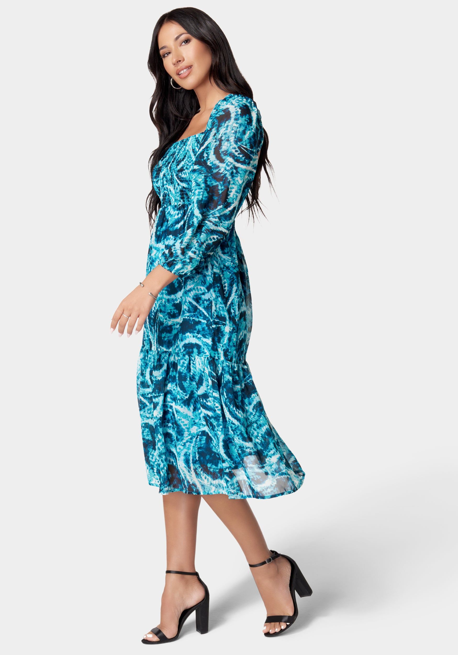Printed Chiffon Midi Dress sold by Bebe product image thumbnail 2
