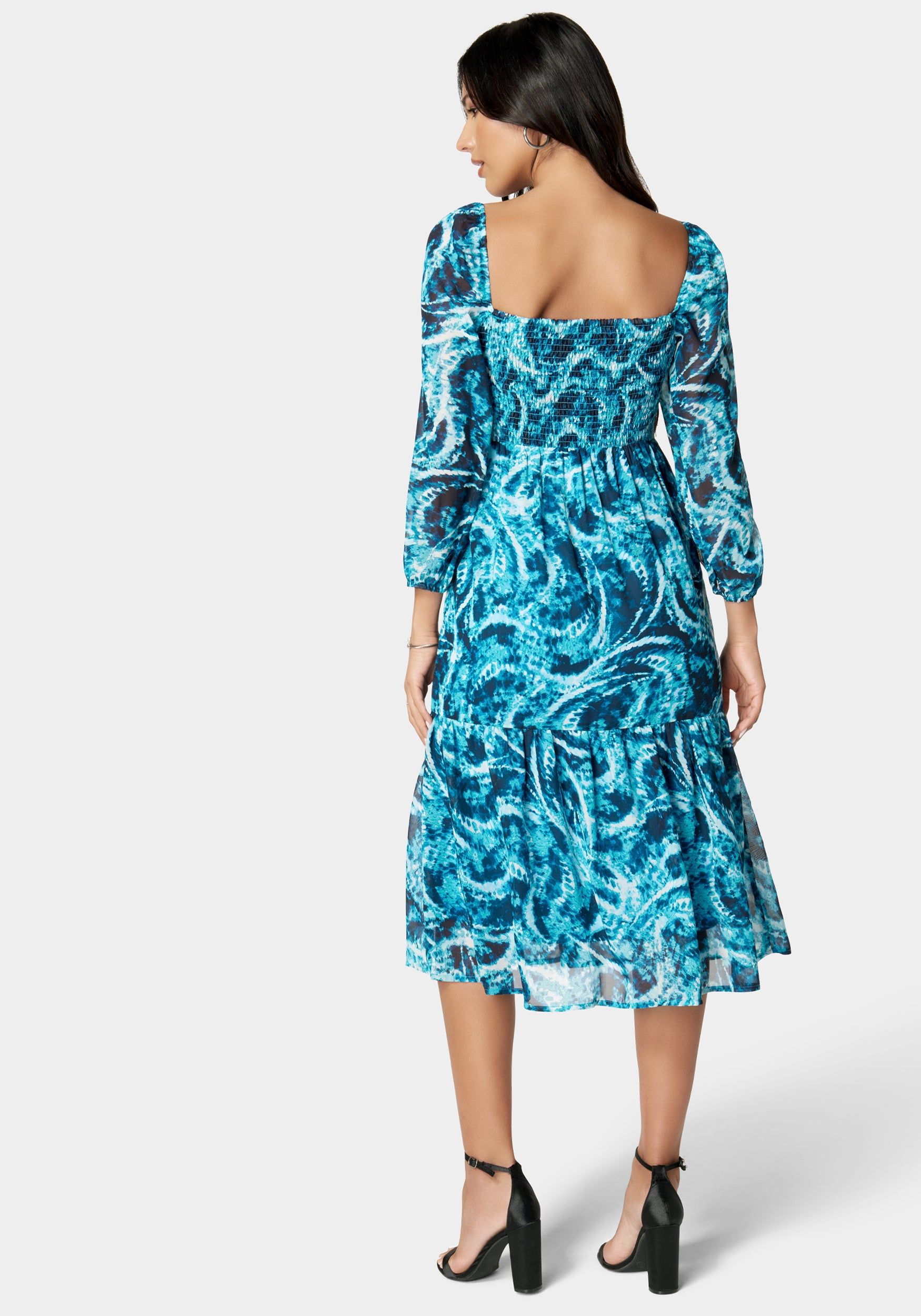 Printed Chiffon Midi Dress sold by Bebe product image thumbnail 3