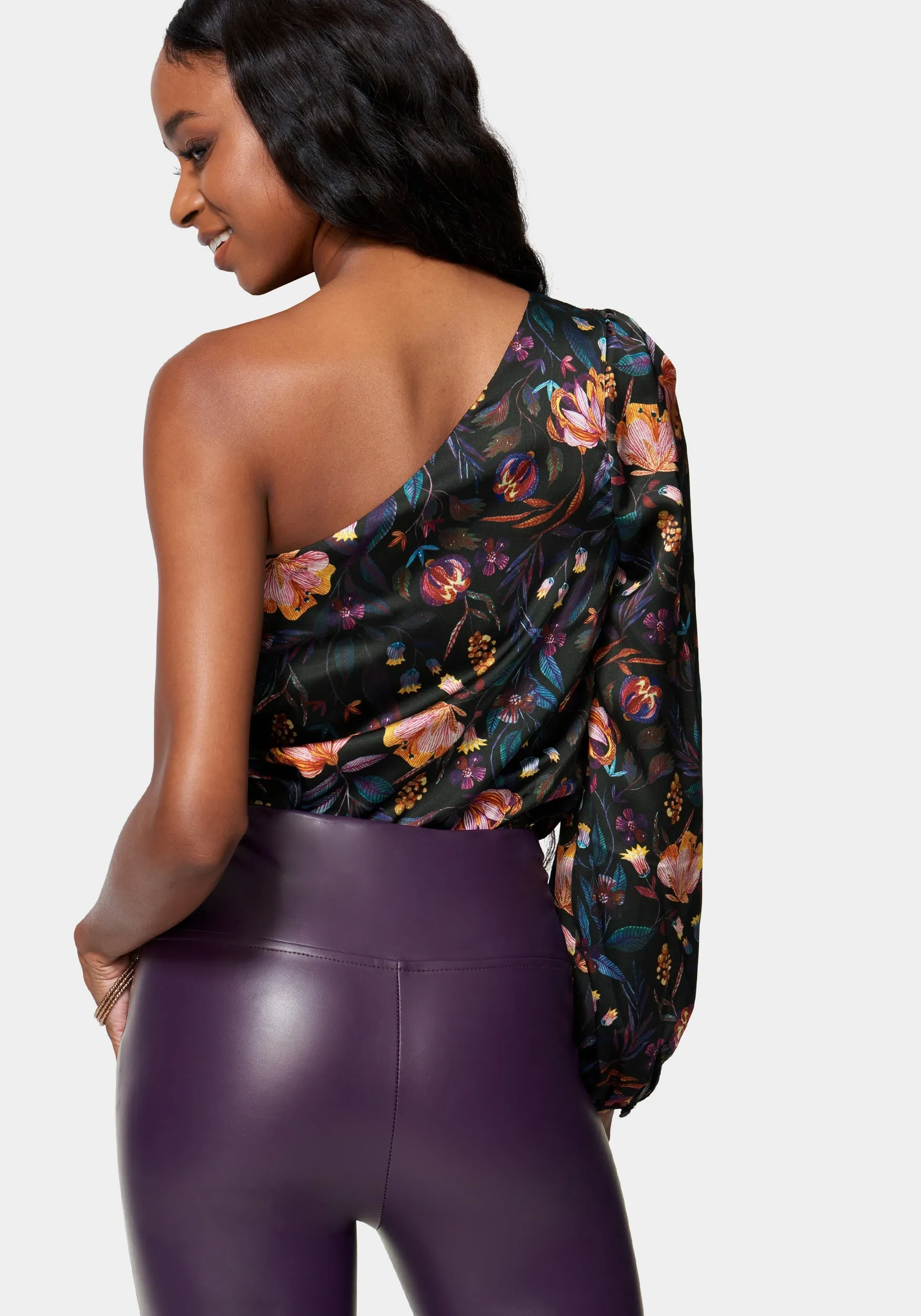 Satin Balloon Sleeve Bodysuit sold by Bebe product image thumbnail 2