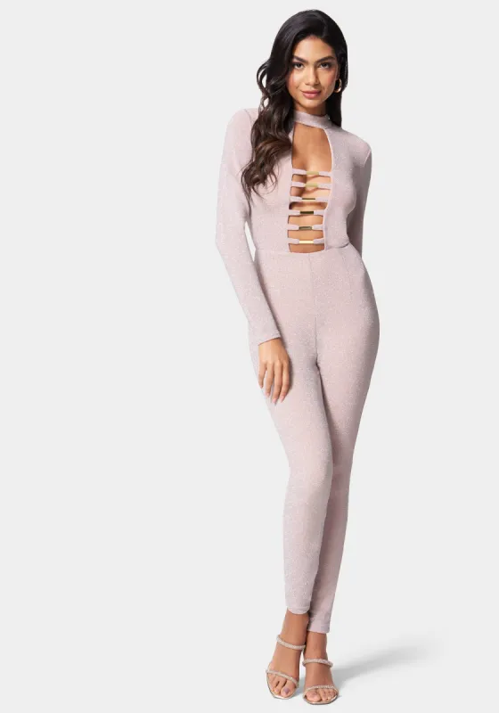 Bar Detail Jumpsuit sold by Bebe