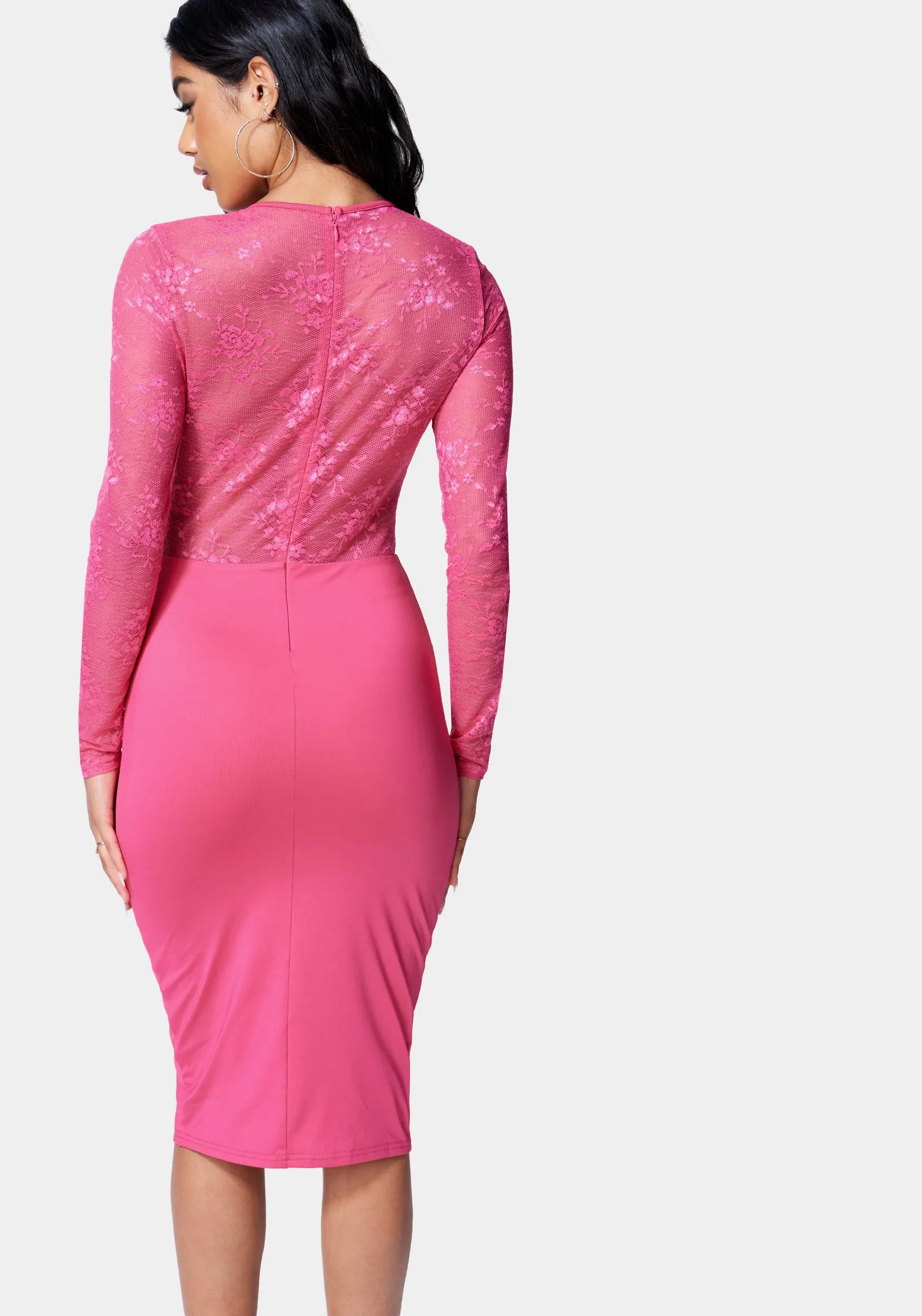 Lace Inset Midi Dress sold by Bebe product image thumbnail 3