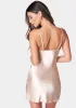 Satin Cowl Neck Slip Mini Dress sold by Bebe