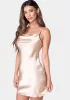 Satin Cowl Neck Slip Mini Dress sold by Bebe