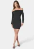 Off Shoulder Cross Neck Mini Dress sold by Bebe