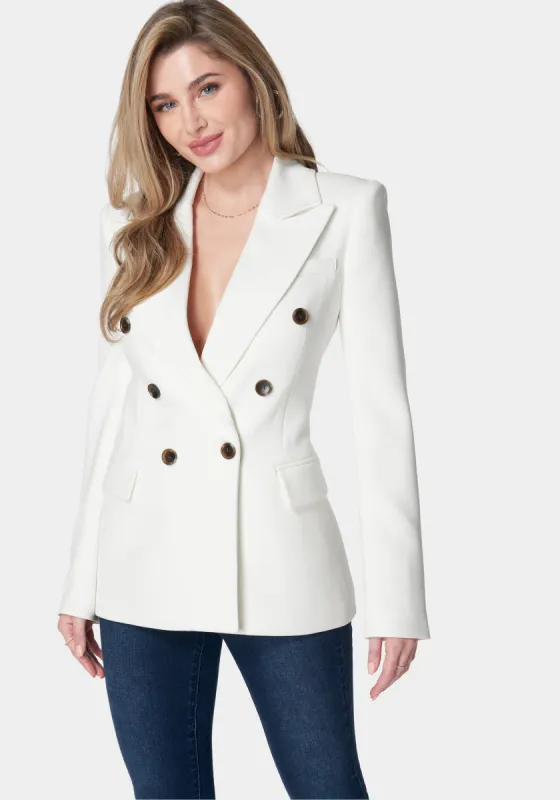 Double Breast Tailored Shoulder Jacket sold by Bebe