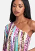 One Shoulder Printed Flowy Dress sold by Bebe