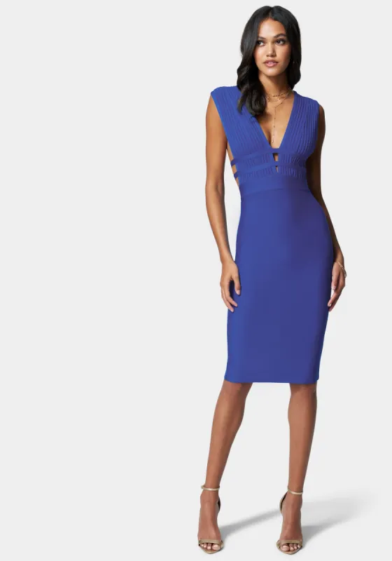 Plunge Neck Bandage Dress sold by Bebe
