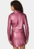 Metallic Vegan Leather Zipper Detail Moto Jacket sold by Bebe