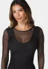 Long Sleeve Mesh Ruched Dress sold by Bebe