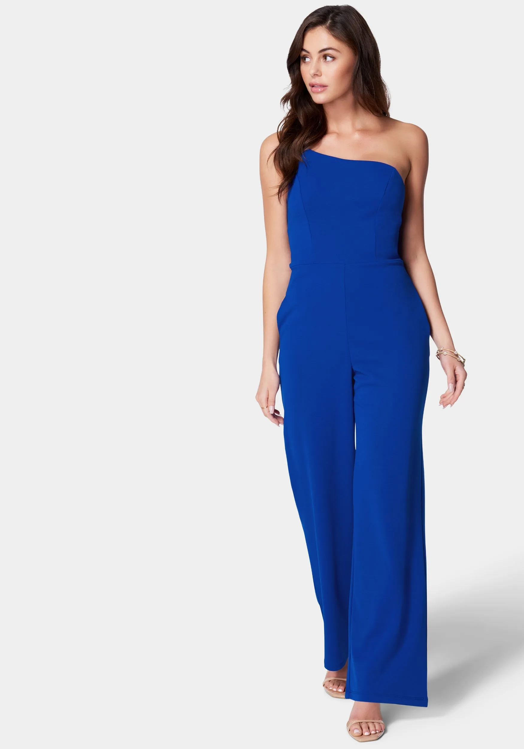 One Shoulder Core Jumpsuit sold by Bebe