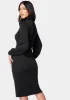 Midi Turtleneck Gather Sleeve Sweater Dress sold by Bebe