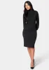 Midi Turtleneck Gather Sleeve Sweater Dress sold by Bebe