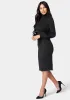 Midi Turtleneck Gather Sleeve Sweater Dress sold by Bebe