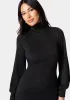Midi Turtleneck Gather Sleeve Sweater Dress sold by Bebe