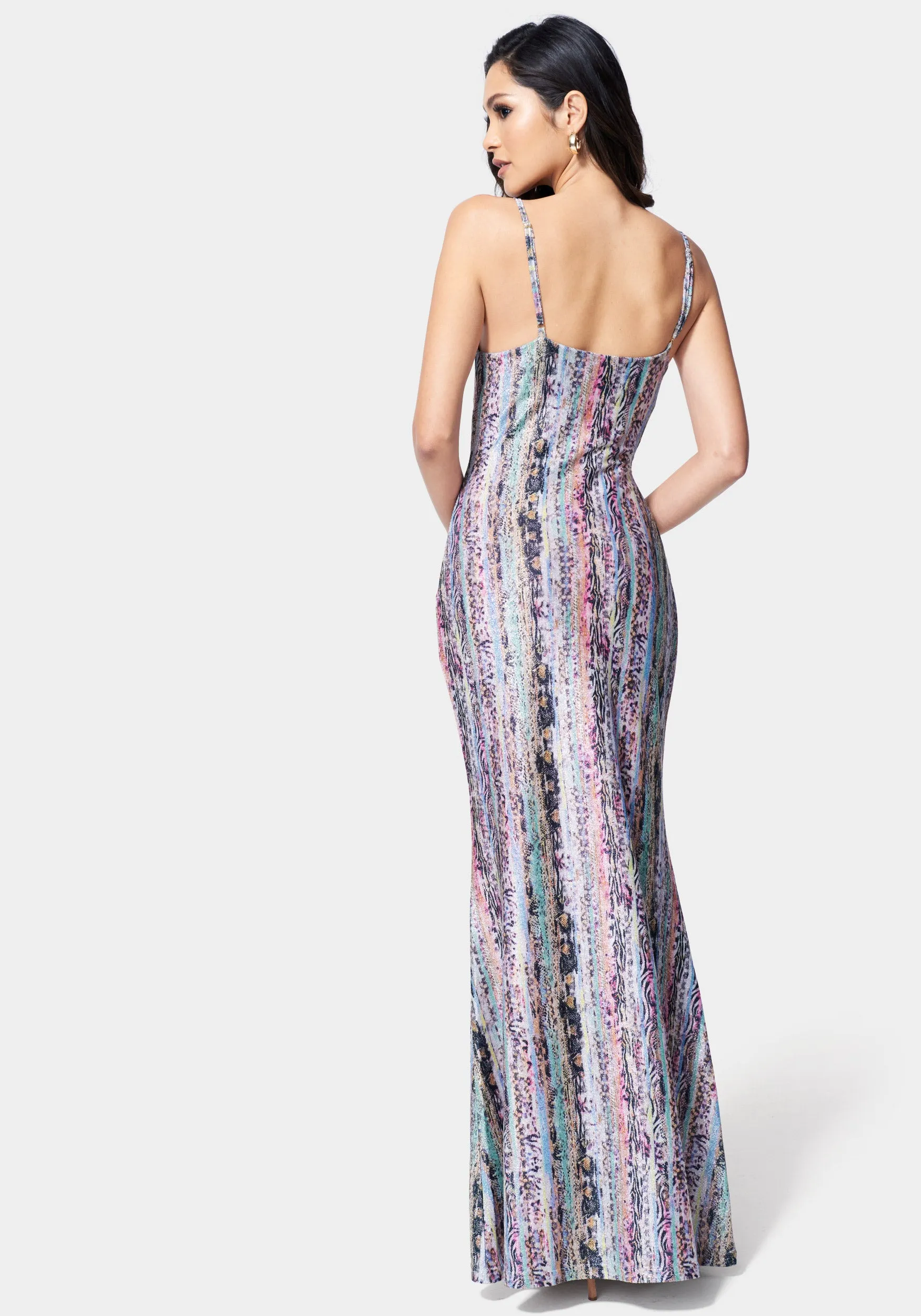 Printed Lurex Knit Gown sold by Bebe product image thumbnail 3