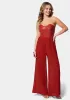 Bustier Pleated Wide Leg Jumpsuit sold by Bebe