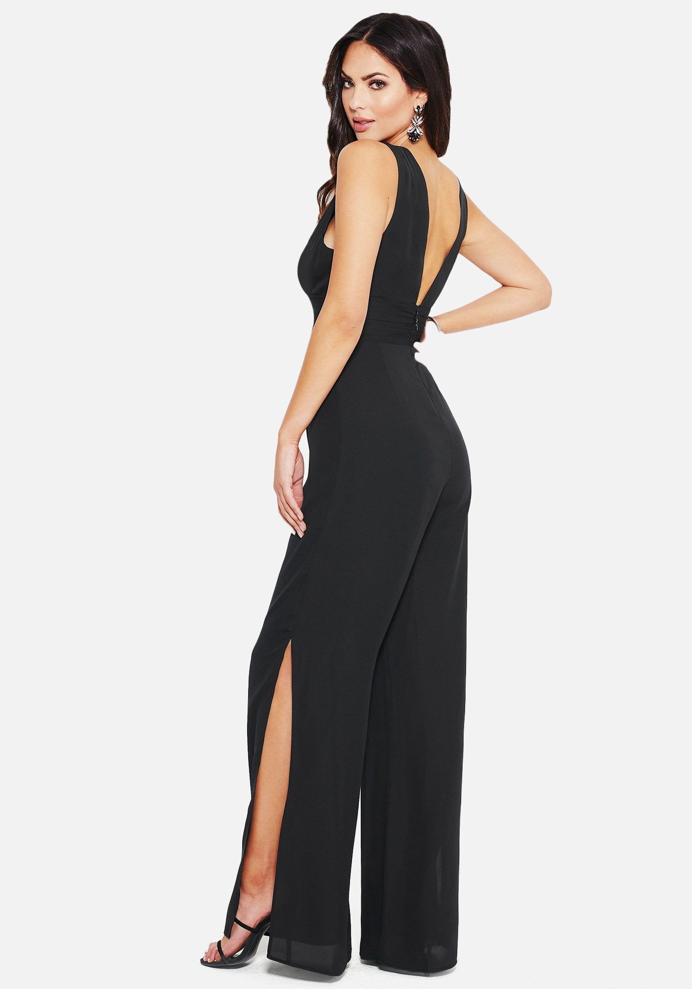 Wide Leg Front Slit Jumpsuit sold by Bebe product image thumbnail 3