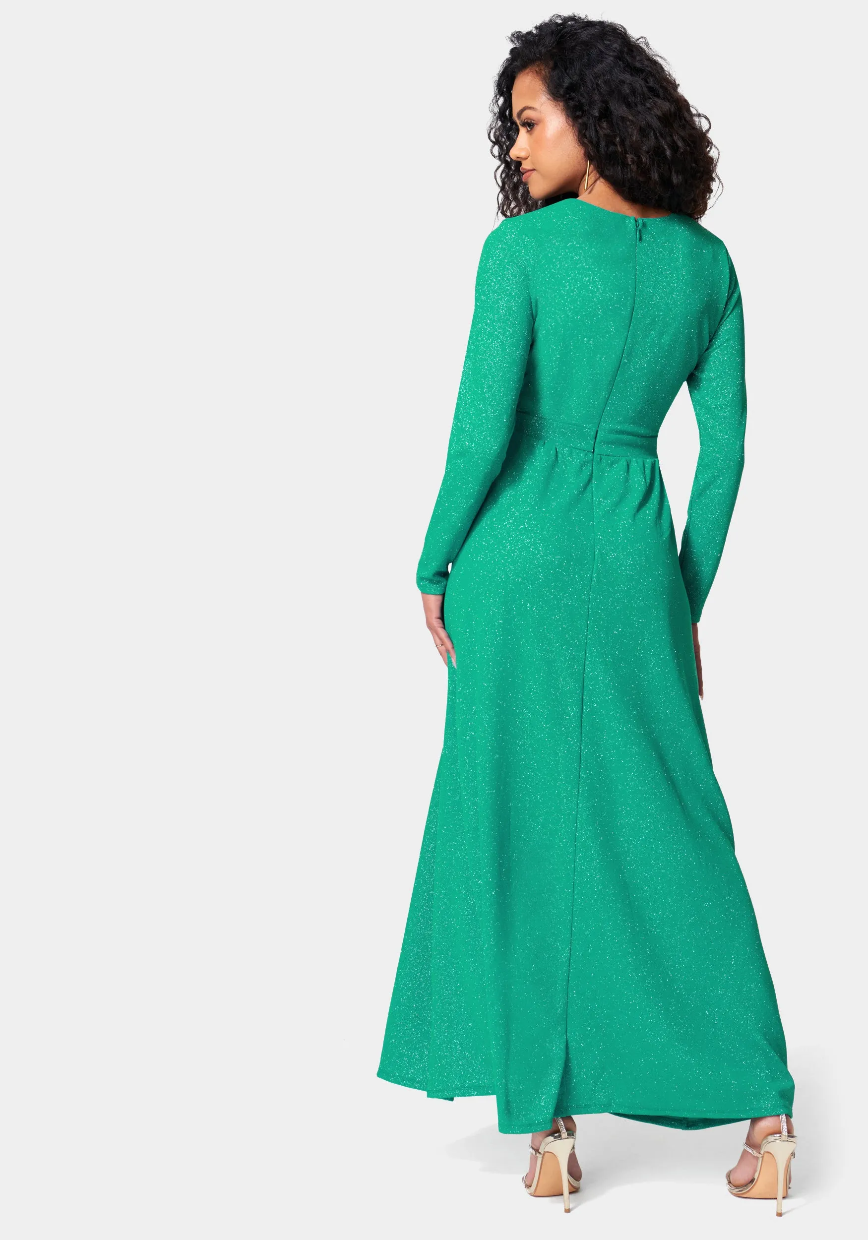 Lurex Deep V Maxi Dress sold by Bebe product image thumbnail 3