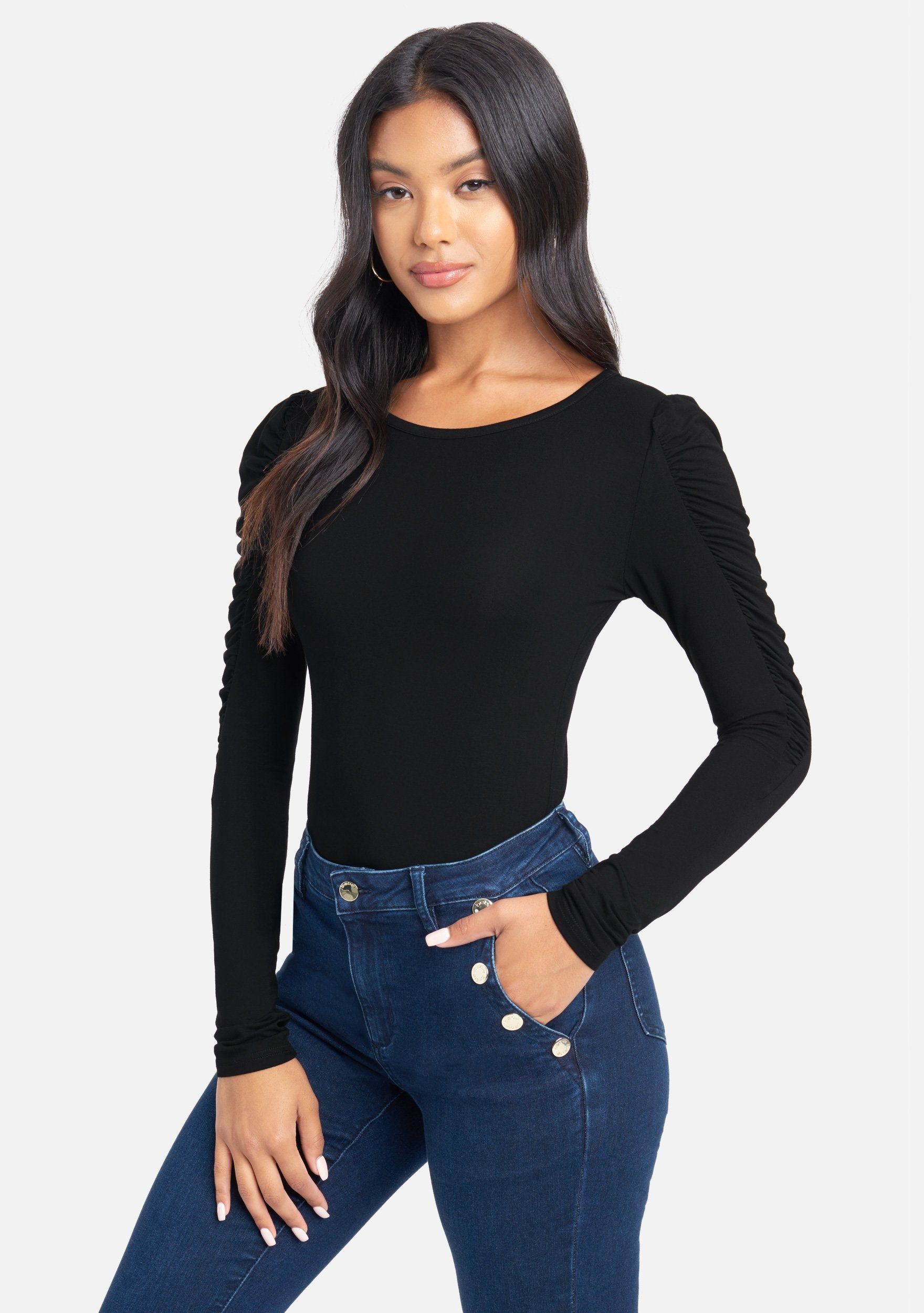 Ruched Shoulder Long Sleeve Top sold by Bebe product image thumbnail 2
