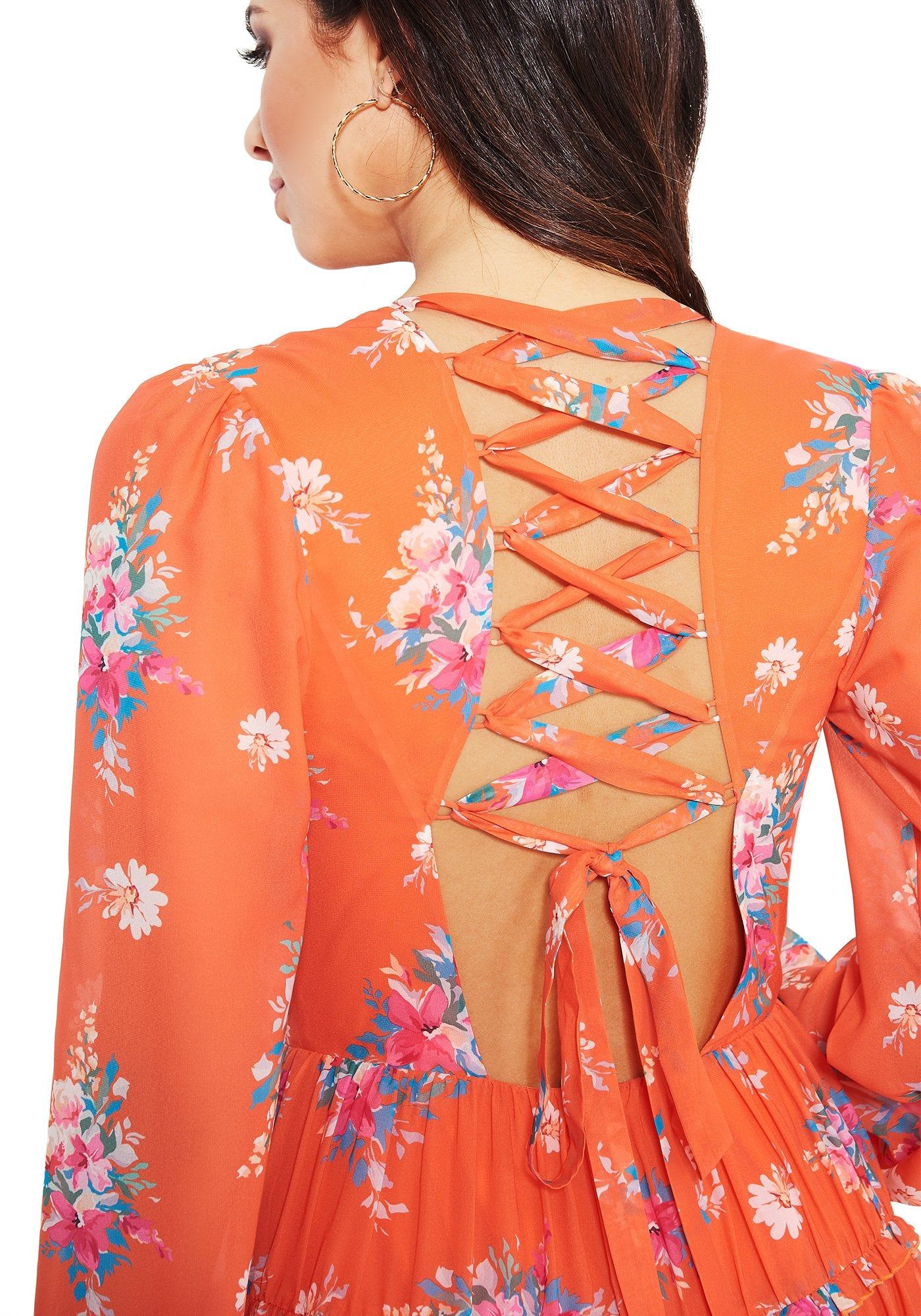 Printed Ruffle Mini Dress sold by Bebe product image thumbnail 4