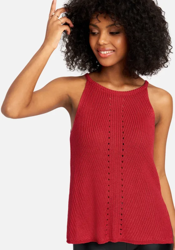 Pointelle Halter Sweater Top sold by Bebe
