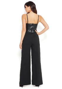 Vegan Leather Bustier Jumpsuit sold by Bebe