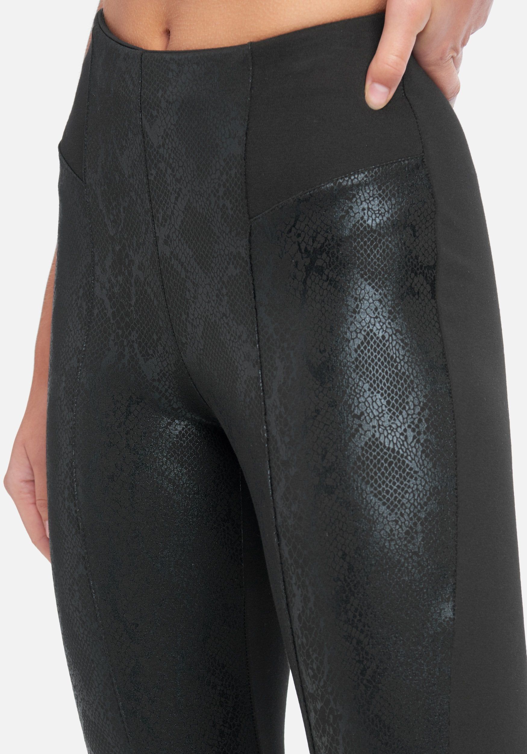 Mixed Fabric High Waist Legging sold by Bebe product image thumbnail 4