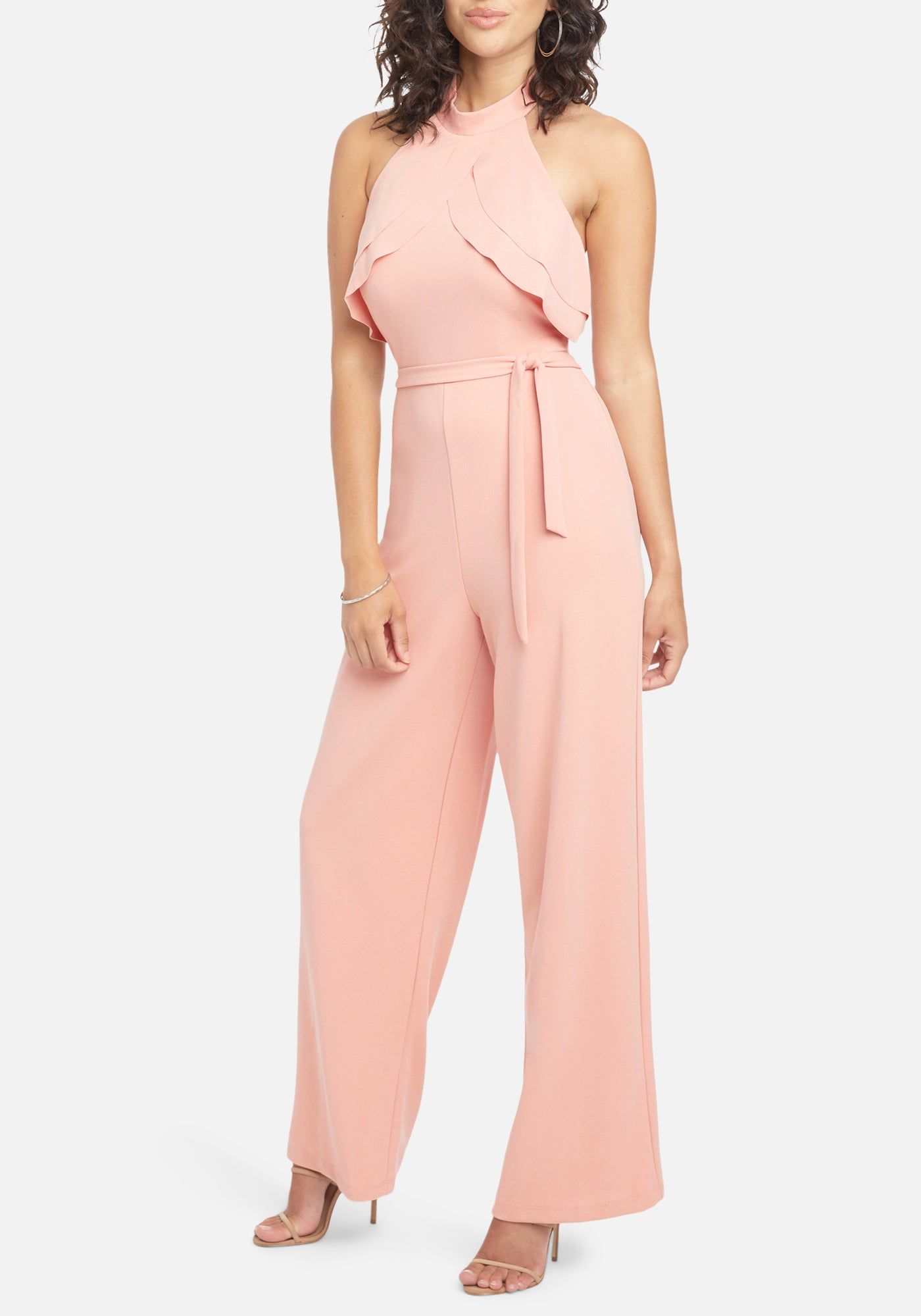Double Ruffle Halter Jumpsuit sold by Bebe product image thumbnail 2