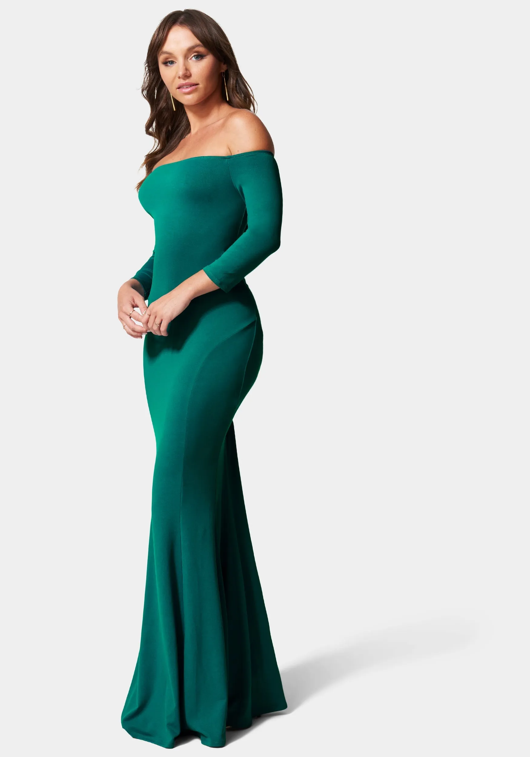 Off Shoulder Knit Mermaid Gown sold by Bebe product image thumbnail 2