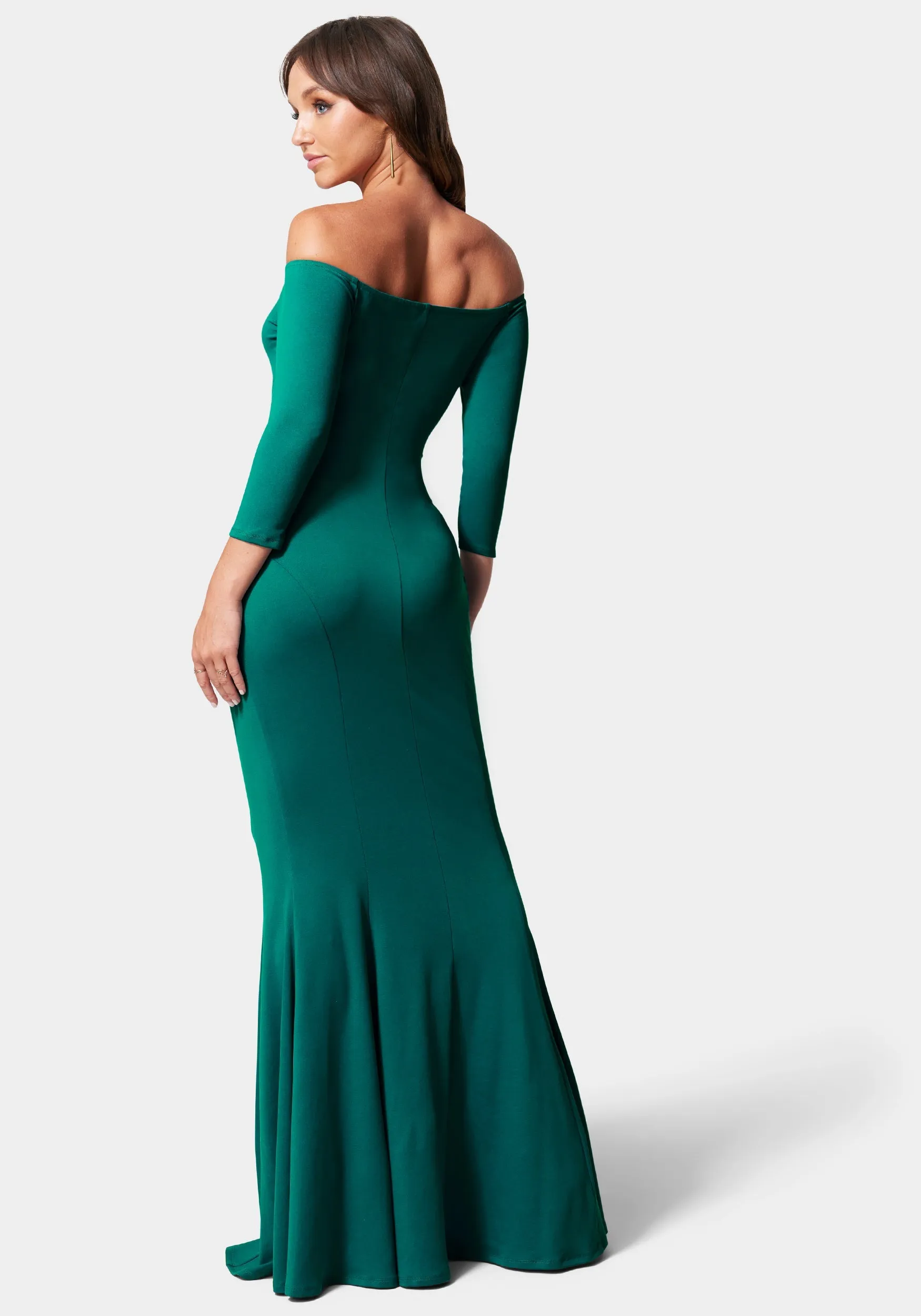 Off Shoulder Knit Mermaid Gown sold by Bebe product image thumbnail 3