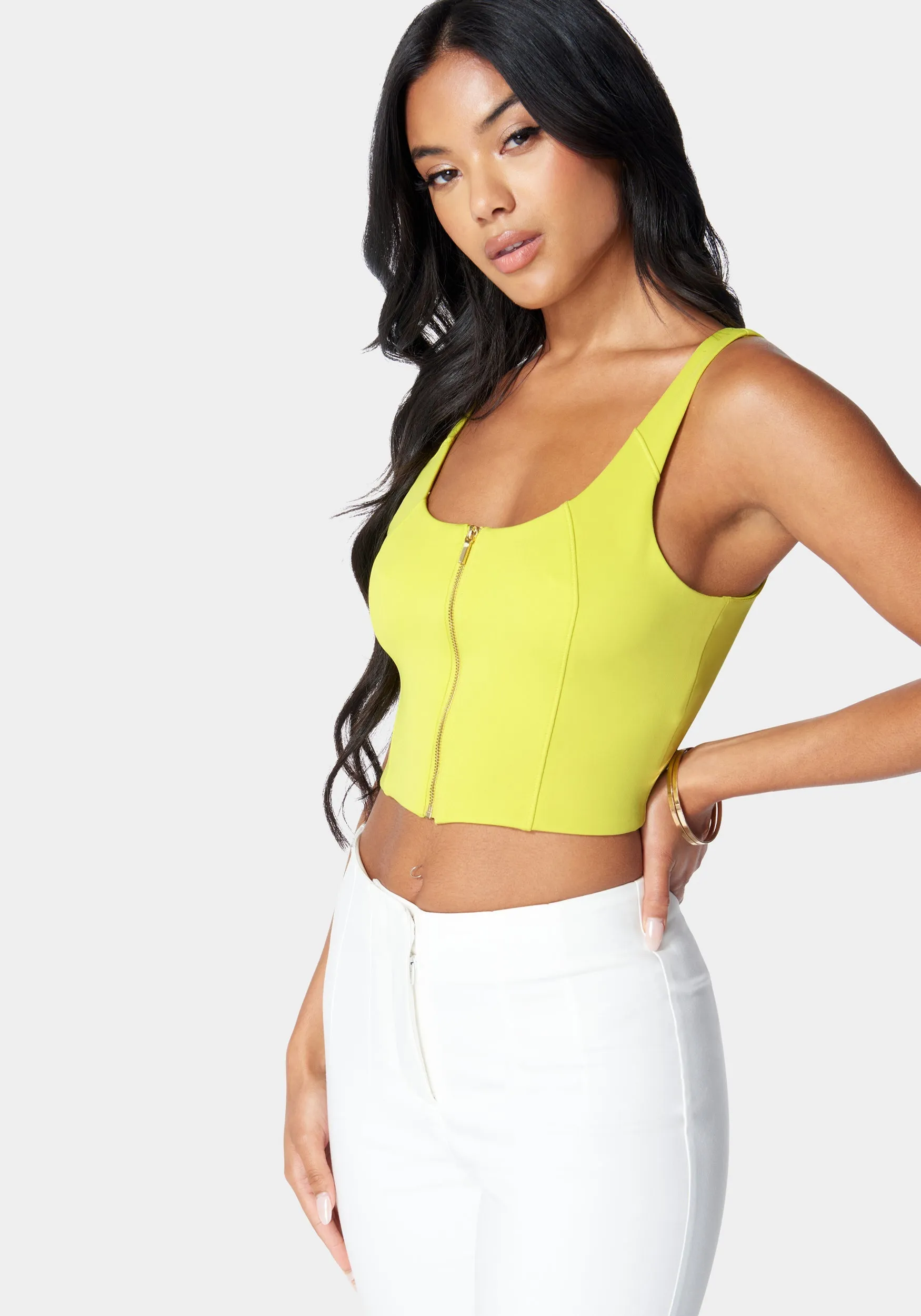 Sleeveless Front Zip Bustier Knit Top sold by Bebe product image thumbnail 2