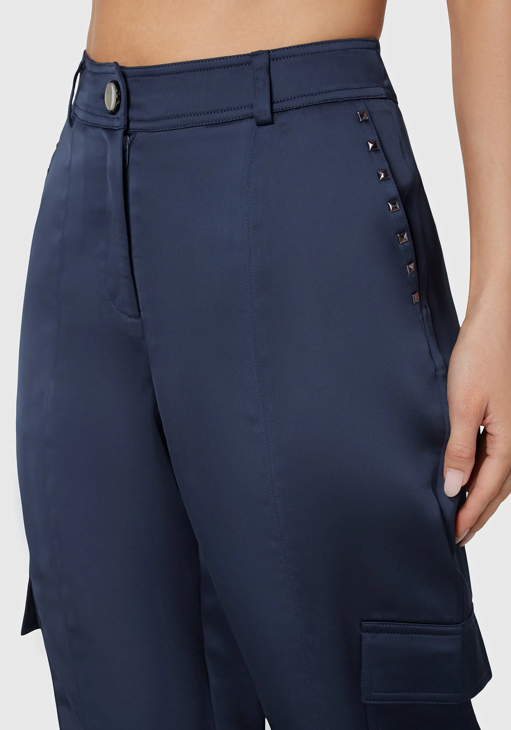 Natural Waist Stud Detail Satin Jogger Pant sold by Bebe product image thumbnail 4