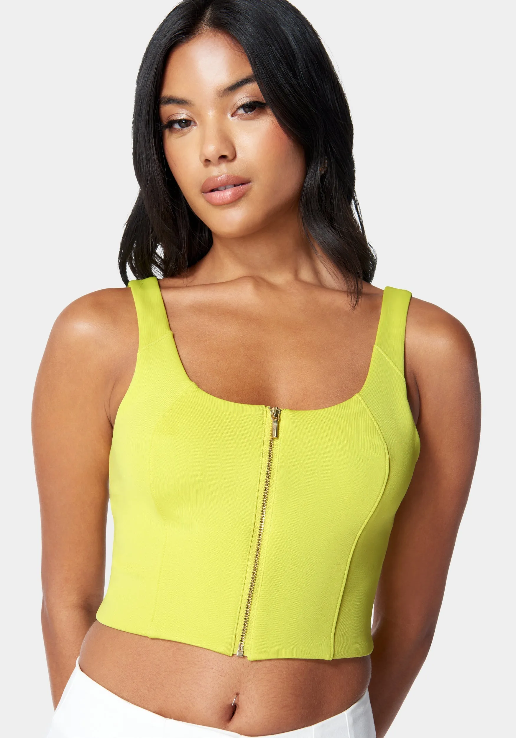 Sleeveless Front Zip Bustier Knit Top sold by Bebe product image thumbnail 4