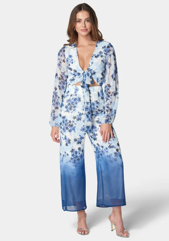 Tie Front Elastic Waist Jumpsuit sold by Bebe