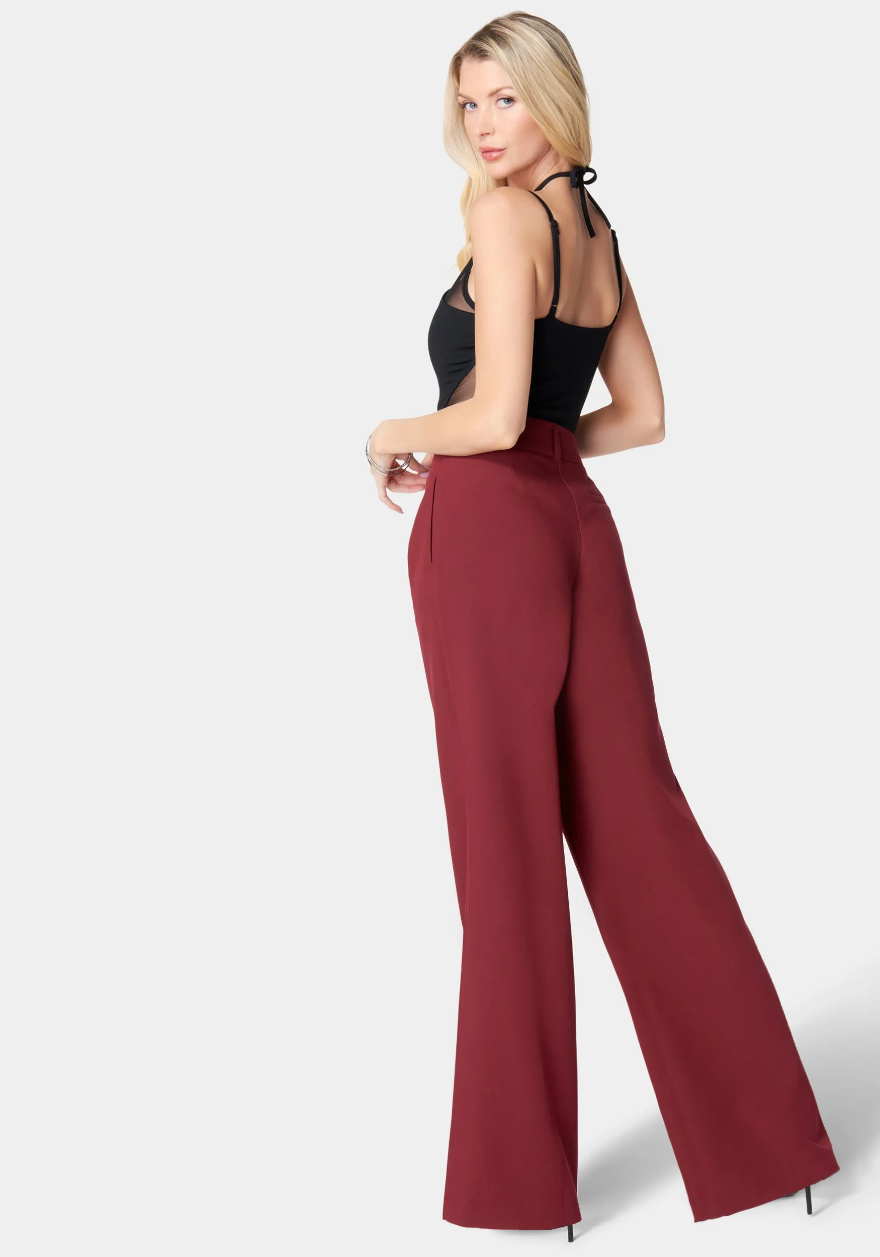 High Waist Tailored Wide Leg Pant sold by Bebe product image thumbnail 3
