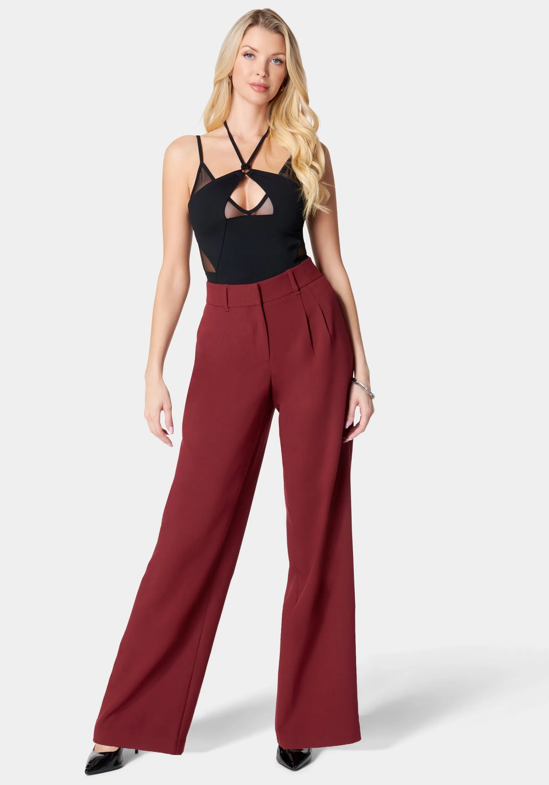High Waist Tailored Wide Leg Pant sold by Bebe product image thumbnail 2
