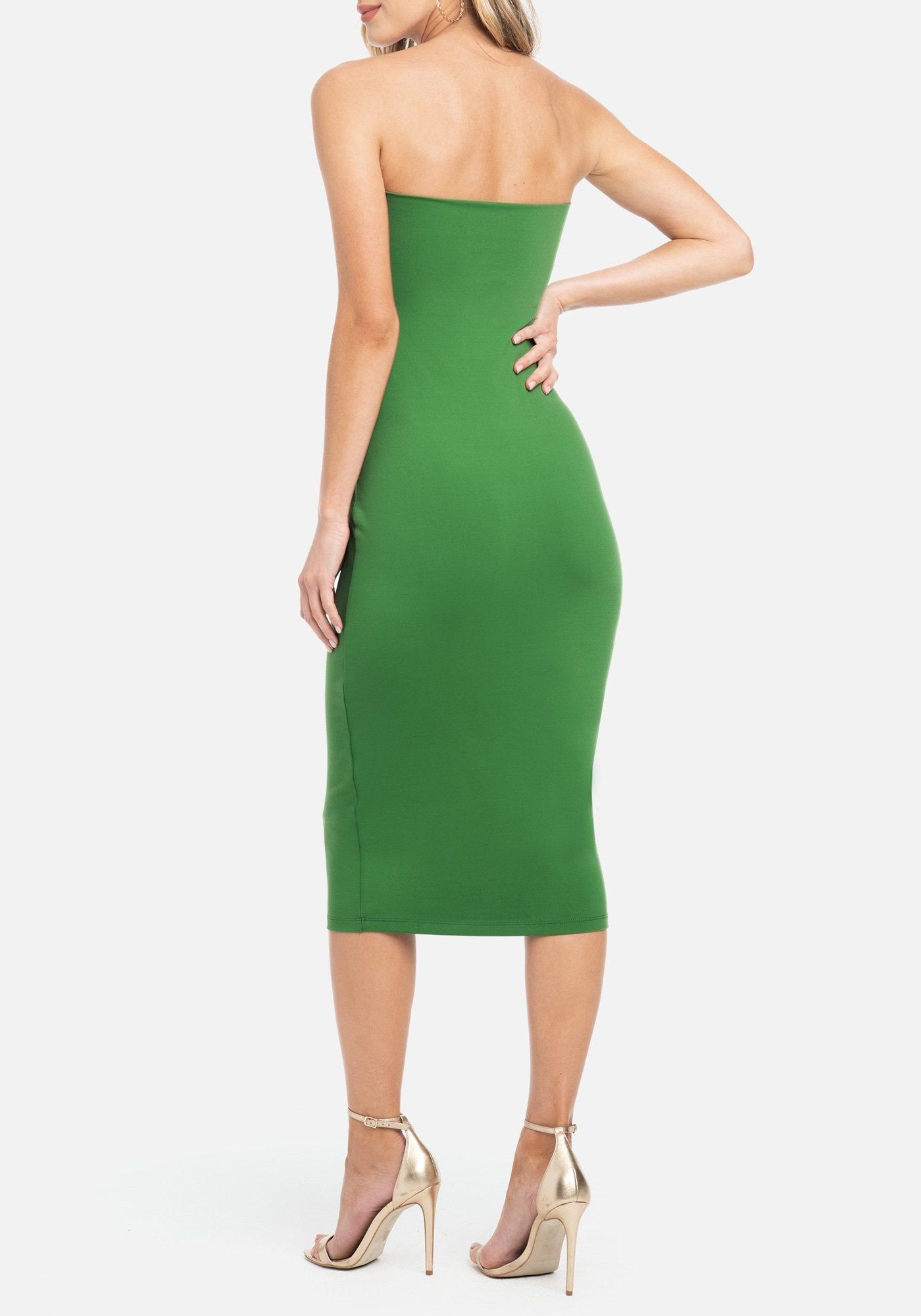 Strapless Tube Midi Luxe Dress sold by Bebe product image thumbnail 3
