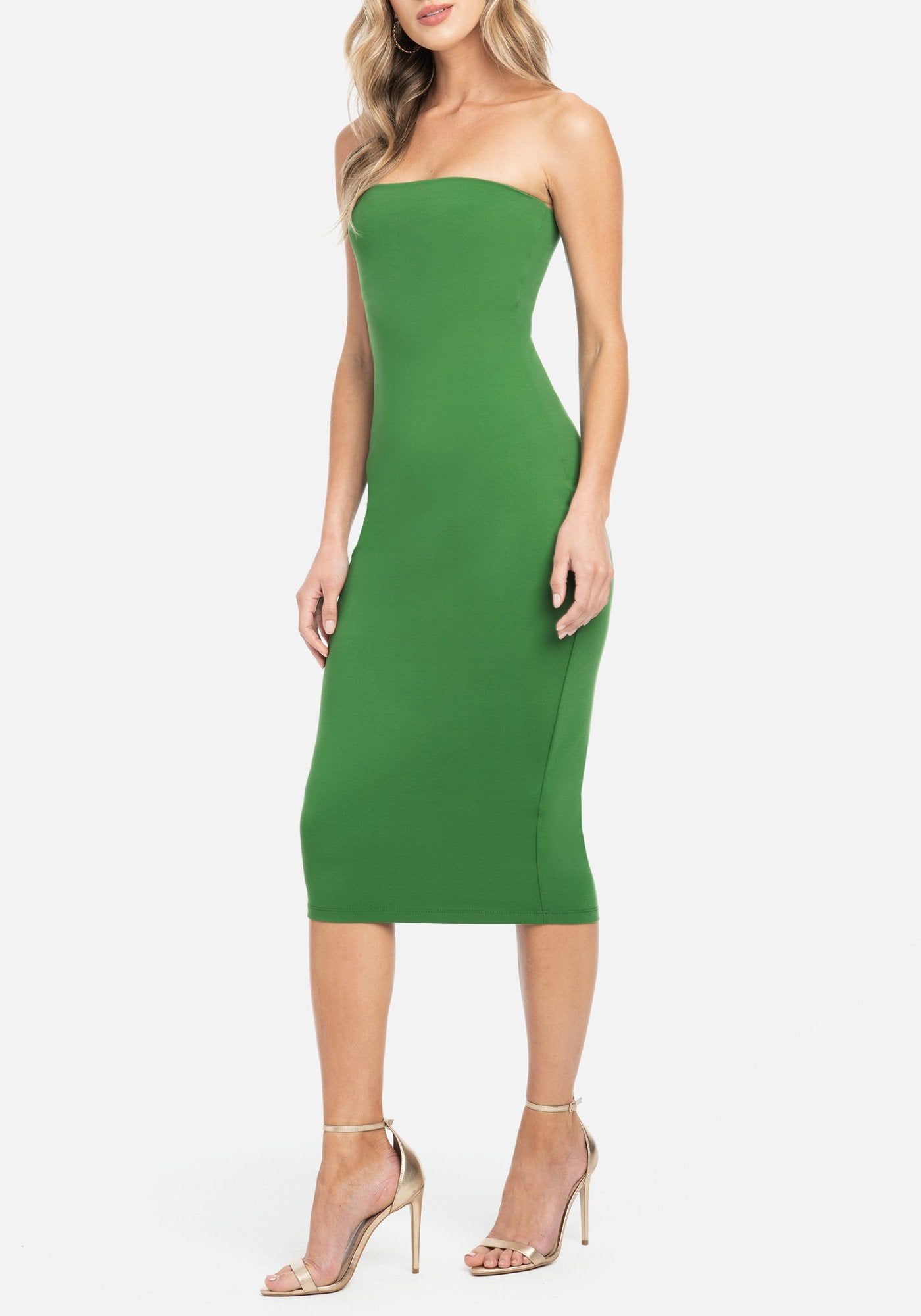 Strapless Tube Midi Luxe Dress sold by Bebe product image thumbnail 2