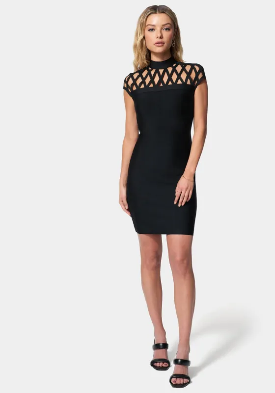 Caged Bandage Mini Dress sold by Bebe