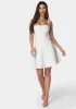 Luxe Bandage Square Neck Fit & Flare Dress sold by Bebe