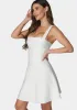 Luxe Bandage Square Neck Fit & Flare Dress sold by Bebe