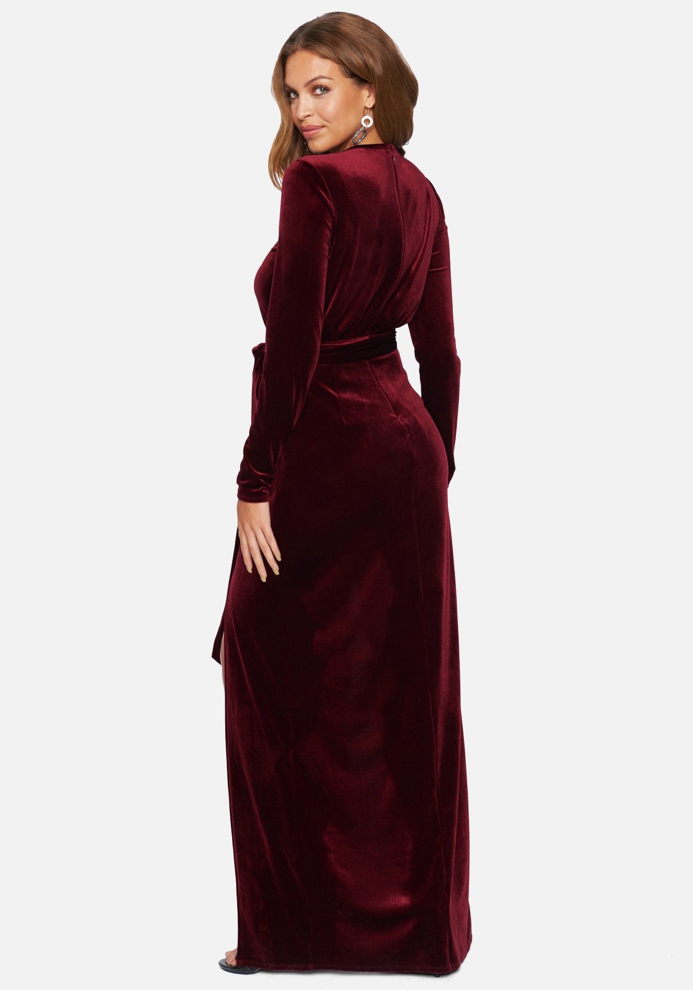 Velvet Double Slit Maxi Dress sold by Bebe product image thumbnail 2