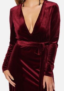 Velvet Double Slit Maxi Dress sold by Bebe