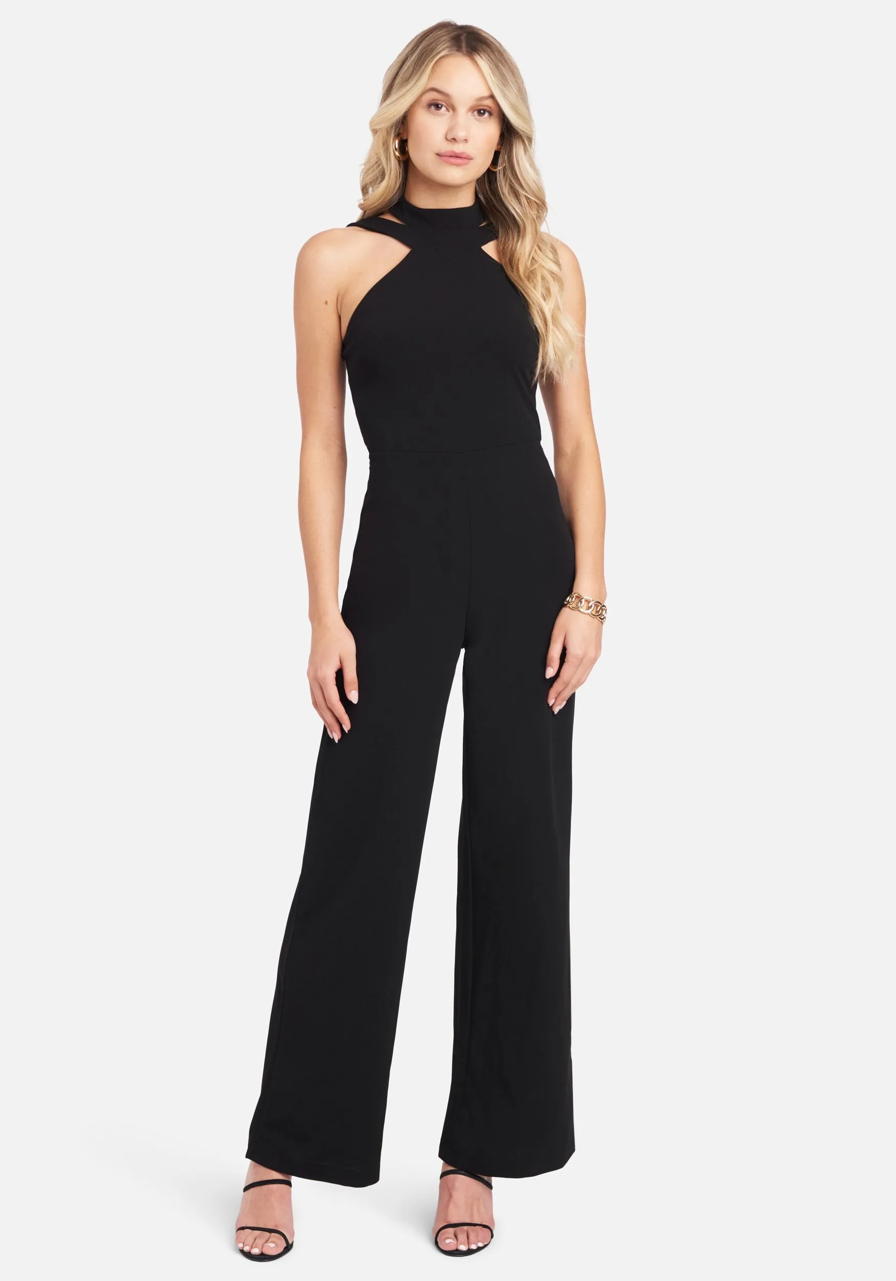 Wide Leg Halter Jumpsuit sold by Bebe