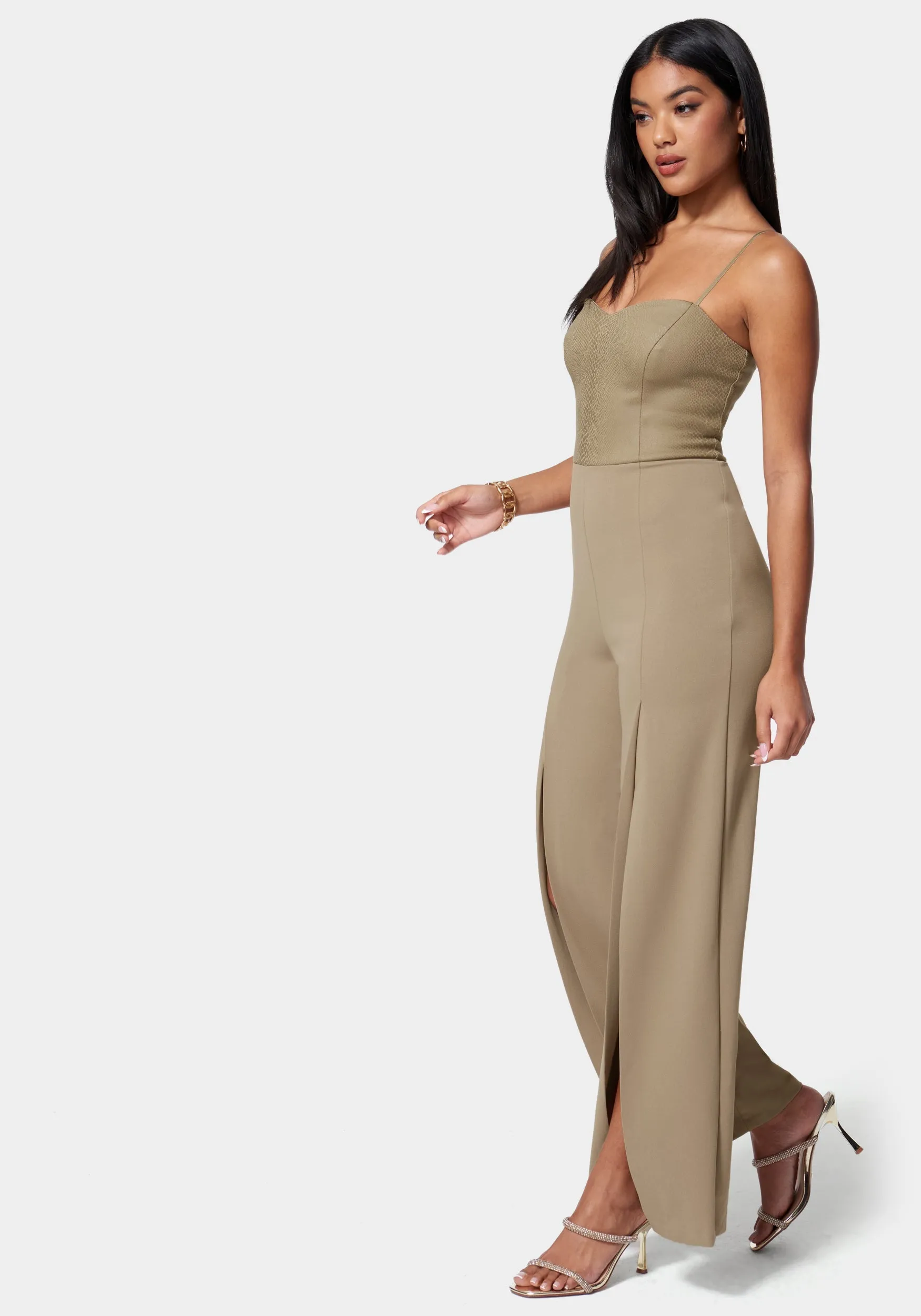 Vegan Leather Open Leg Jumpsuit sold by Bebe product image thumbnail 2